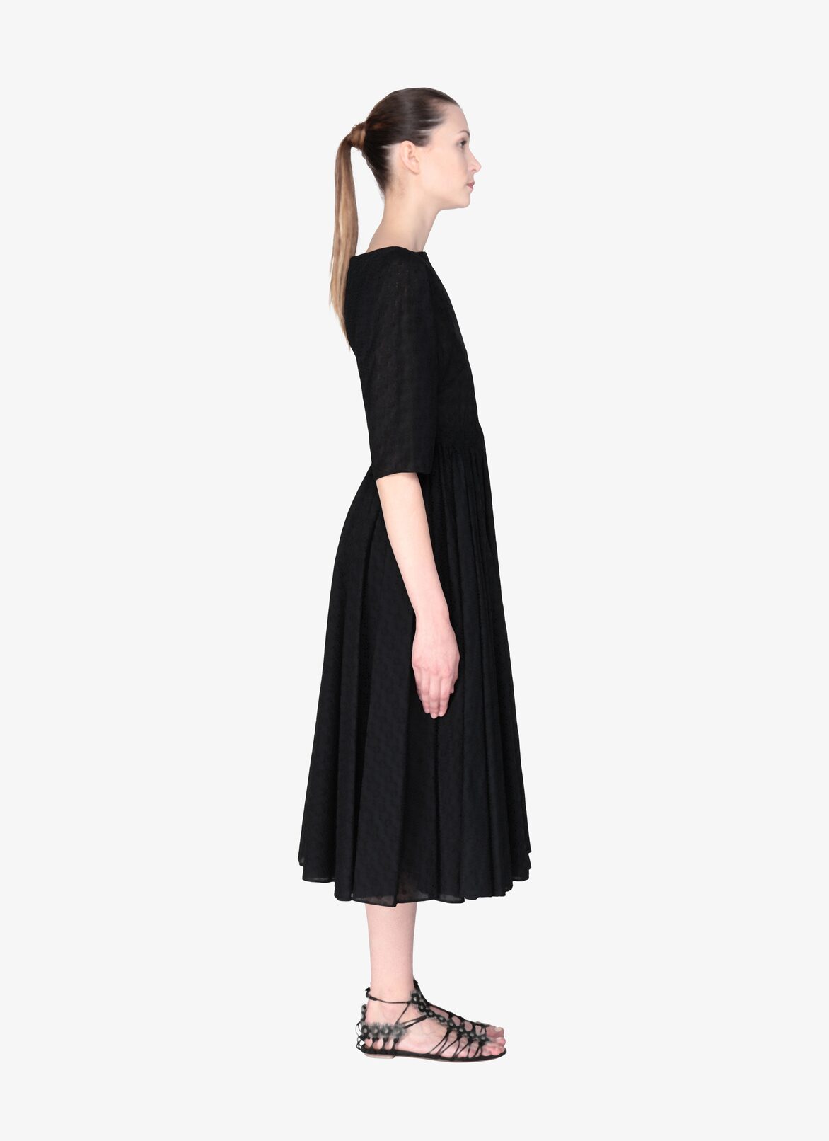 Long Embroidered Dress ALAÏA BLACK LONG EMBROIDERED DRESS